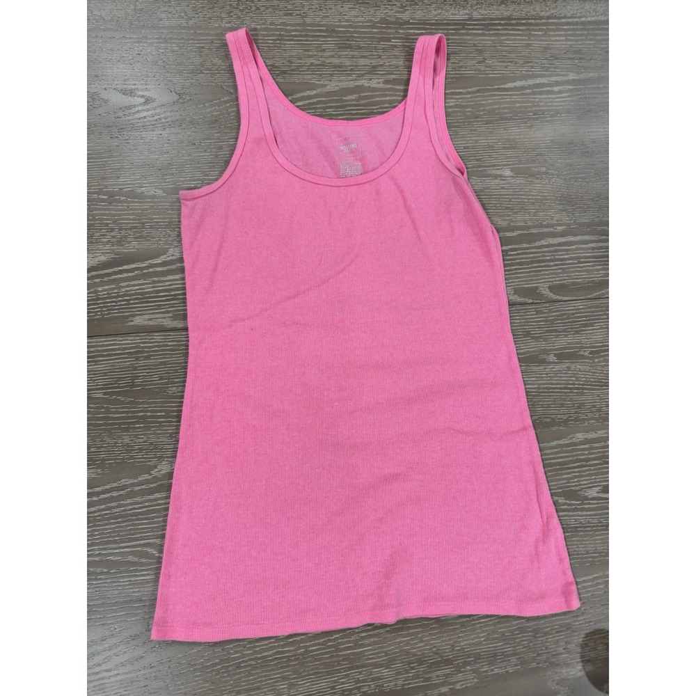 Mossimo Womens XL Pink Ribbed Tank Top Stretch Cotton Blend Cami